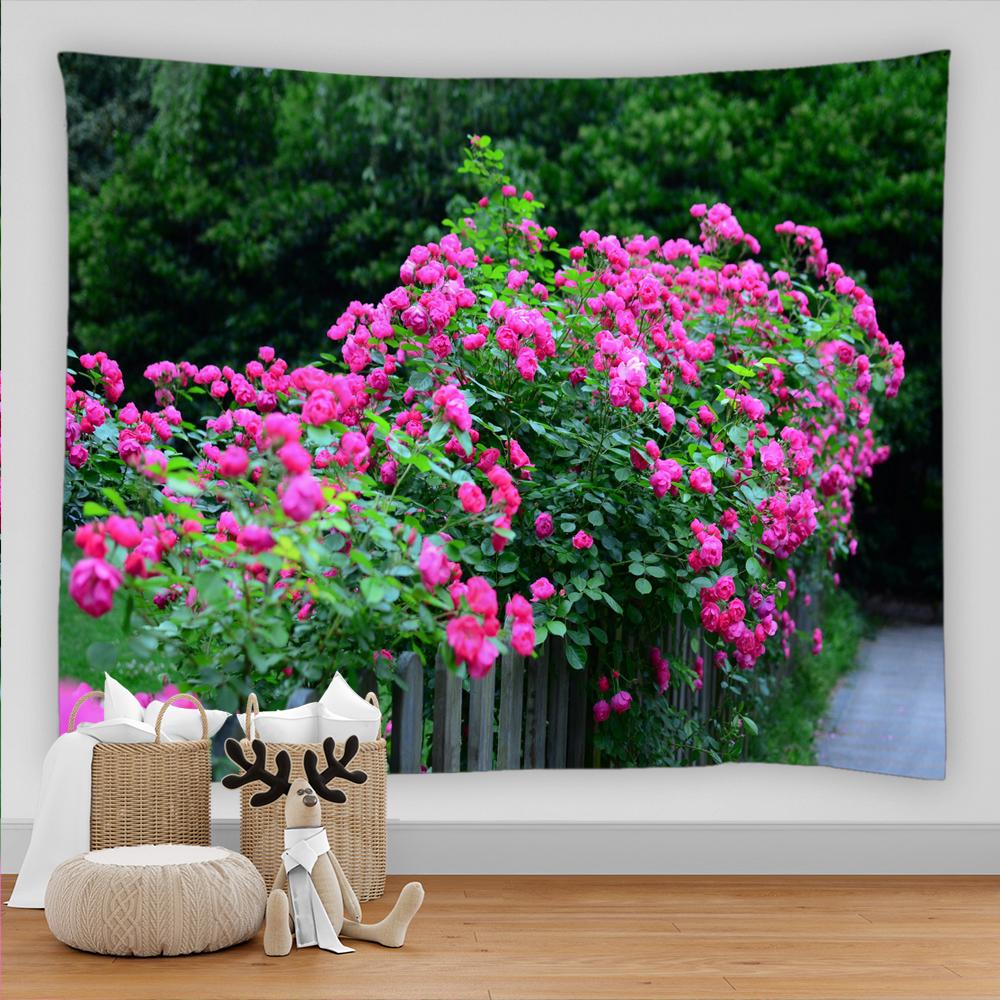 Peony Flower Tapestry Kawaii Wall Decor Home Bedroom Background Art Room Decor Carpet Living Room Tapestry