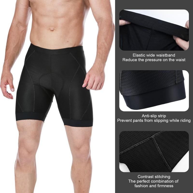 Mens Cycling Shorts With Gel Pad Breathable Quick-Dry Bike Underwear Road Commute