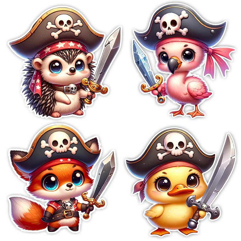 Car Sticker Cute Animal Pirates Sticker Waterproof Vinyl Decal on Bumper Rear Window Laptop Self-adhesive Decal For Car Accessories TM265
