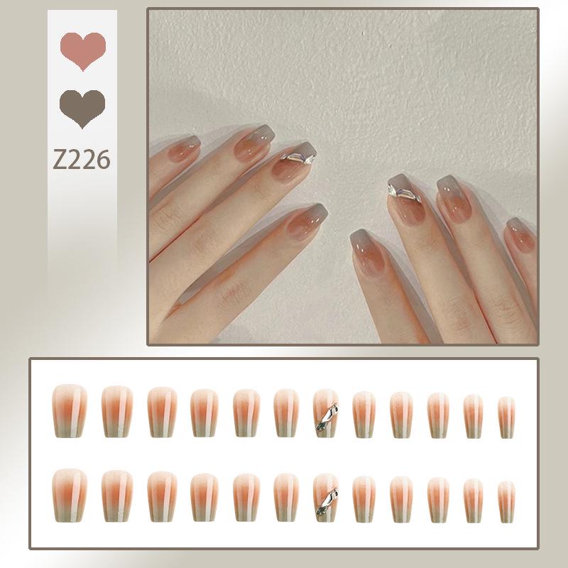 Роскошный прозрачный румянец, набор накладных ногтей «Розовый пузырь» с носимыми наклейками