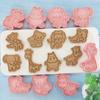 8Pcs/set Cookie Molds 3D Cartoon Pressable Christmas Biscuit Resin Mould Cookie Kitchen Baking Pastry Bakeware Tool