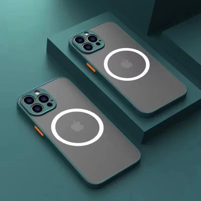 Роскошный магнитный чехол с беспроводной зарядкой для Magsafe для iPhone 15 14 13 12 11 Pro Max X XR XS 7 8 Plus, мягкий противоударный чехол из ТПУ