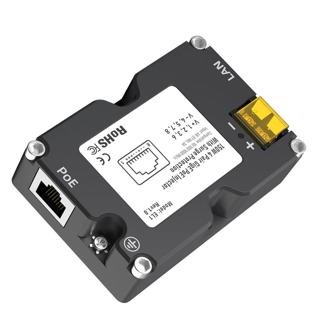 Инжектор PoE 150 Вт DC48?Инжектор питания через Ethernet 57 В 3 А и комплект адаптеров Dishy V2 - RJ45