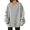 Women Winter Tops Women's Long Sleeve Sweatshirt Casual V-neck Loose Fit Pollover Fleece Tops