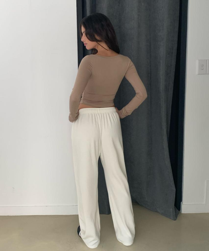 INJIACTIVE Ribbed Sweatpants Ivory