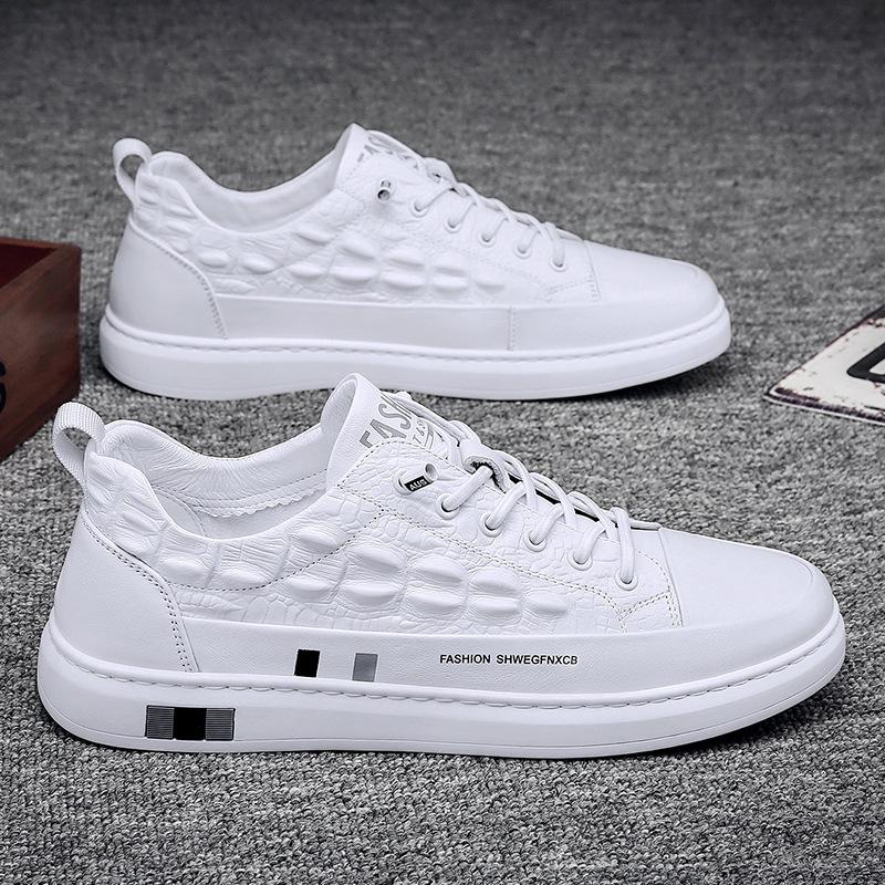 Летняя новая удобная модная мужская обувь модный тренд повседневная обувь для скейтборда осенняя обувь прилив круглая голова белая обувь