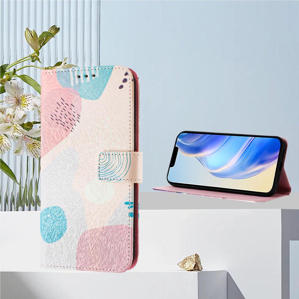 Роскошный окрашенный кожаный чехол-кошелек в стиле книги с цветной головоломкой для Motorola Moto G60, G40 Fusion, G10, G20, G30, G Play, G Power, Edge 50 NEO...