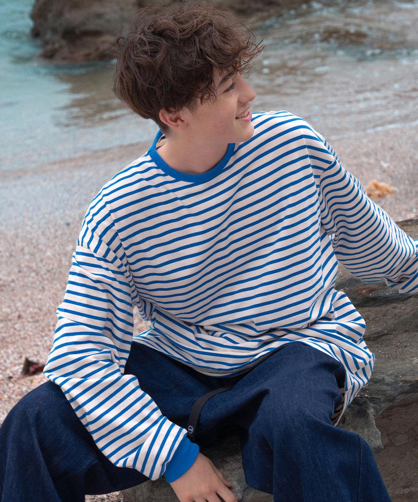 MIDNIGHT12AM Striped Long Sleeve - Blue