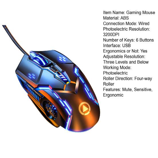 G5 Проводная мышь Бесшумная Компьютерные аксессуары RGB-подсветка Эргономичная USB 3200DPI Киберспорт Механическая