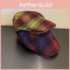 Colorful Retro Check Pattern Newsboy Hat For Womens Autumn And Winter Fashion