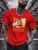 Fun Beer Lover Unisexs White Short Sleeve Tshirt Vintage Hand Grab Beer Glass Good Beer Text Print Breathable Daily Cotton Tops