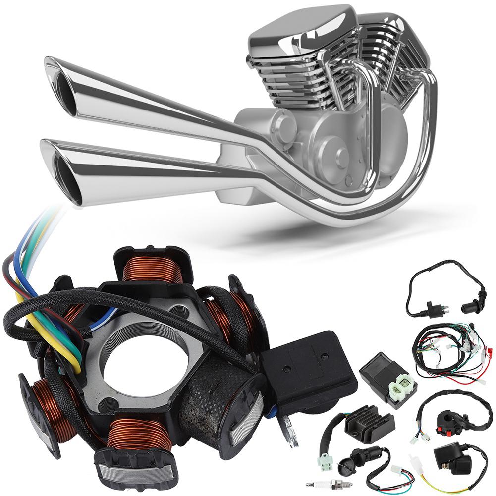 Комплект электропроводки, реле, выпрямитель, магнето, статор для GY6 125cc 150cc