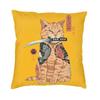 Забавный чехол для подушки Catana Feline Cat 35x35 см, японский самурайский чехол для кошки и собаки, наволочки, украшения для салона, диван, кресло, подушки