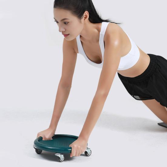 Роликовый тренажер для пресса с ковриком для коленей, вращающийся на 360 градусов, для мужчин и женщин, для тренировок на пресс, с 4 колесами, для домашнего спортзала, фитнеса