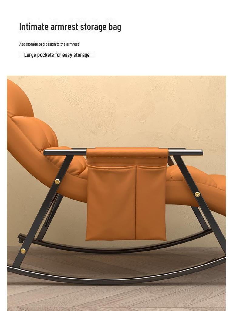 Легкое роскошное кресло-реклайнер: Складное кресло-качалка для гостиной или балкона, идеально подходит для отдыха и обеденных перерывов.
