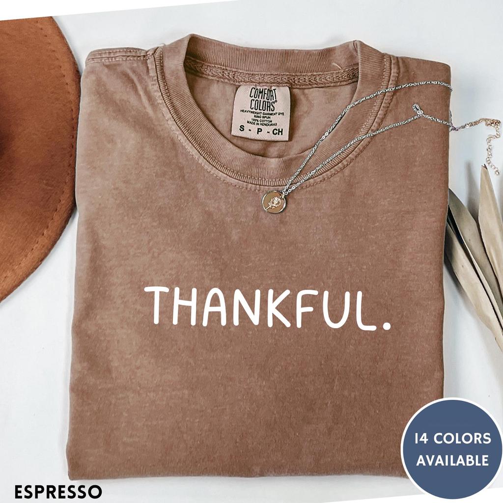 Thankful Shirt: Vintage Thanksgiving Shirt, Minimalist Retro Fall Thanksgiving Tee