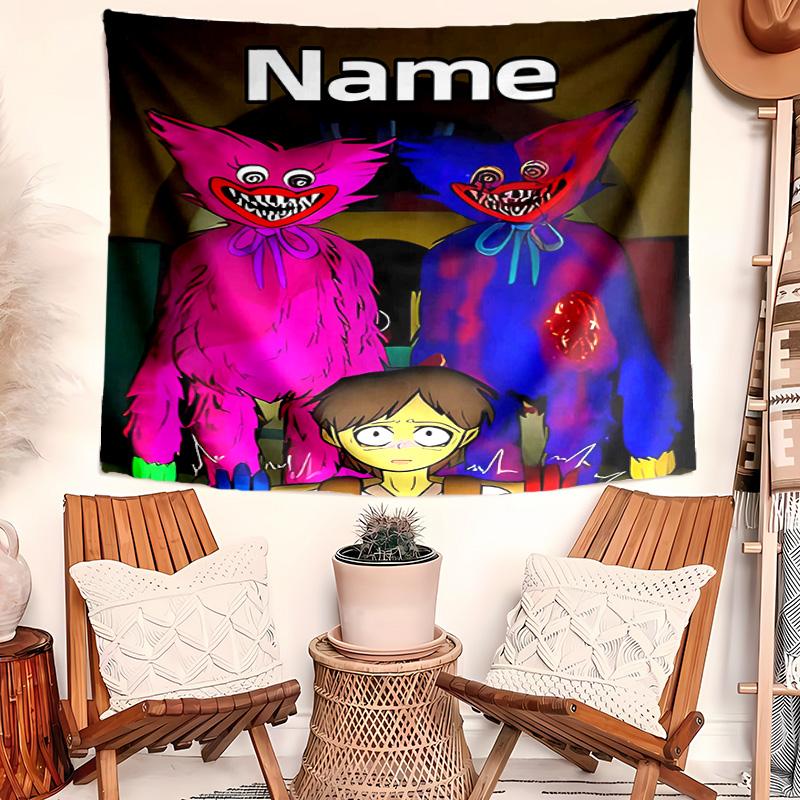 Personalized Poppy Playtime Background Tapestry,Custom Name Birthday Party,Multifunctional Wall Decoration for Home Decor,Various Occasions