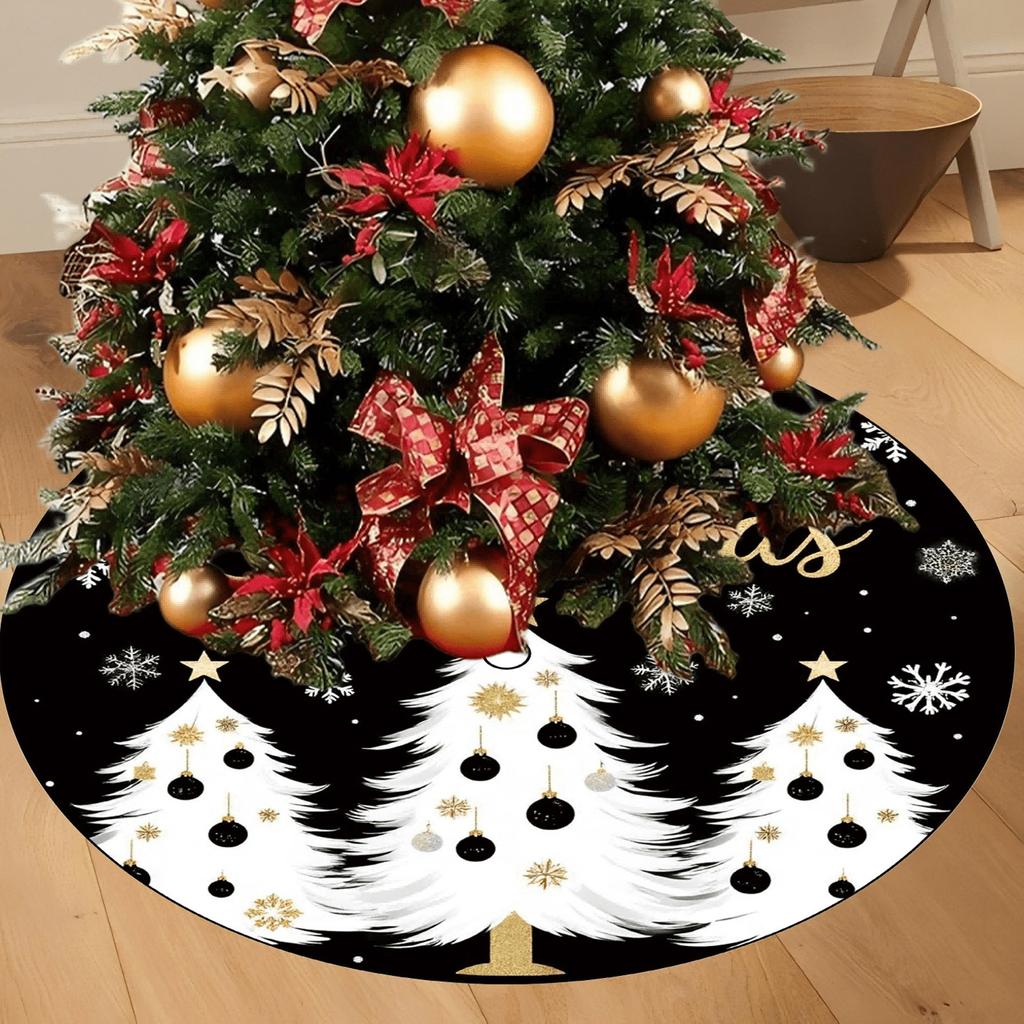 Christmas Carpet Tree Skirt Round Christmas Ornaments Christmas Tree Snowflake Tree Holiday Decorations