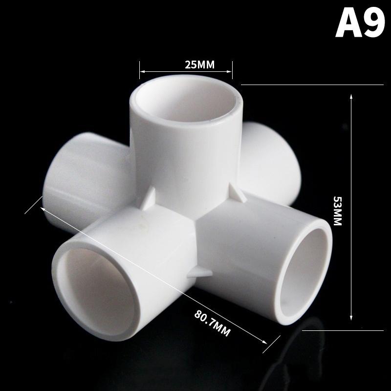 Heavy Duty PVC Pipe Coupler 20/25/32/40/50mm 3/4/5/6 Way 3D Connectors for Agricultural Irrigation DIY Pipe Rack Plumbing Repairs