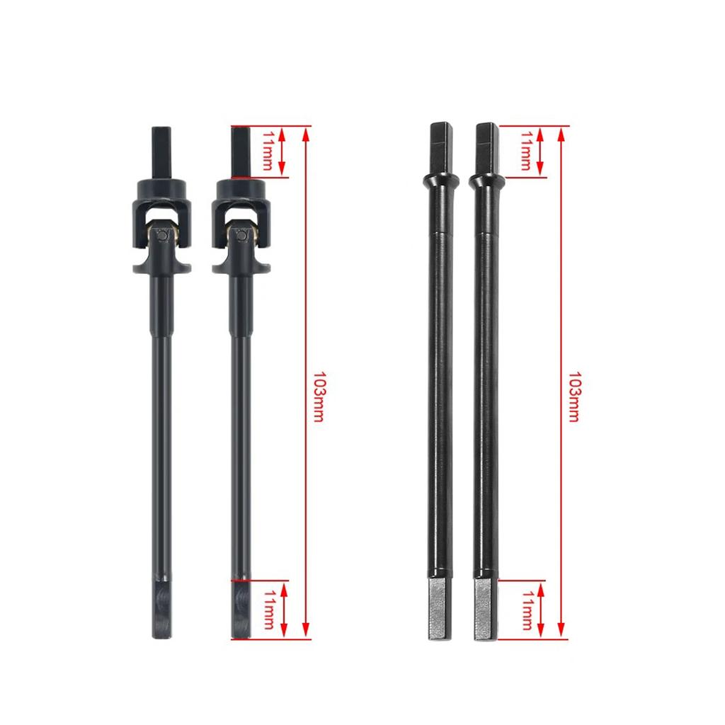 Capra F9 Portal Stub Axle Universal Joint Driveshaft Straight Shaft for 1/10 RC Crawler UTB10 Unlimited Trail Buggy Replacement