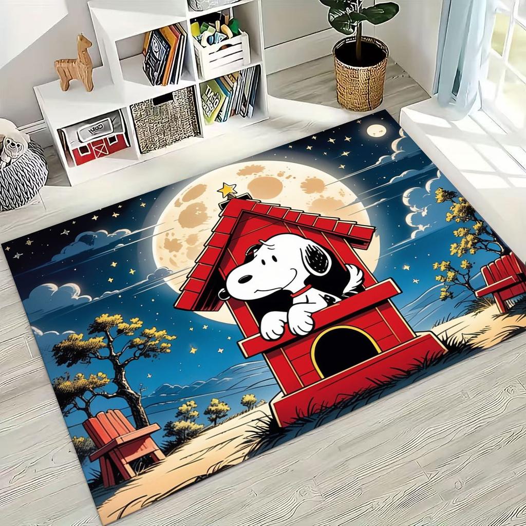 3D Милый Пес Снупи Искусство Арахиса Мультяшное Искусство Ковер для Спальни Гостиной Дивана Дома Декор Придверный Коврик, Большой Детский Нескользящий Коврик для Пола