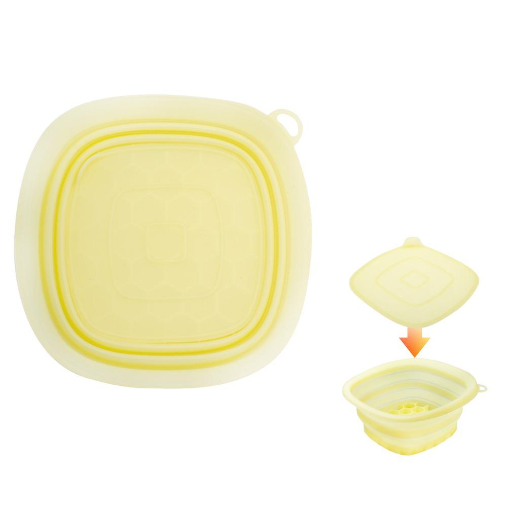 Built-in Ice Tray Portable Ice Basin Foldable Skincare Washbasin Face Dipping Bowl for Women Girls