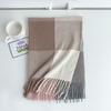 Зима 2024 года, новый радужно-сетчатый темпераментный простой имитационный кашемировый шарф, универсальная шаль, теплый и толстый шарф с кисточками для мужчин и женщин