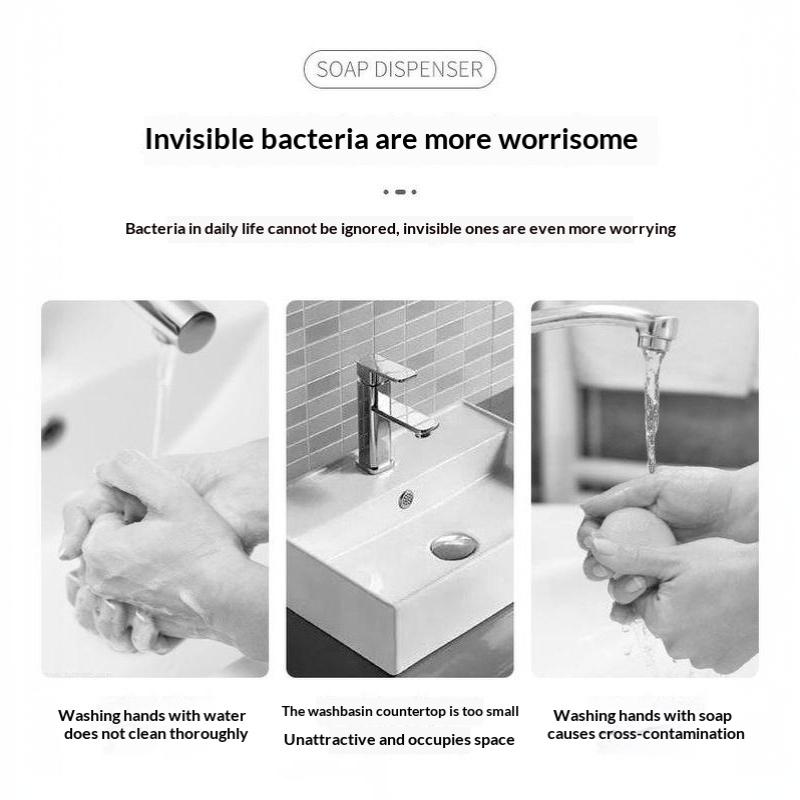 Wall Mounted Press Soap Dispenser No Drilling Required Hand Sanitizer Shower Gel Bottle for Home Rental Bathroom