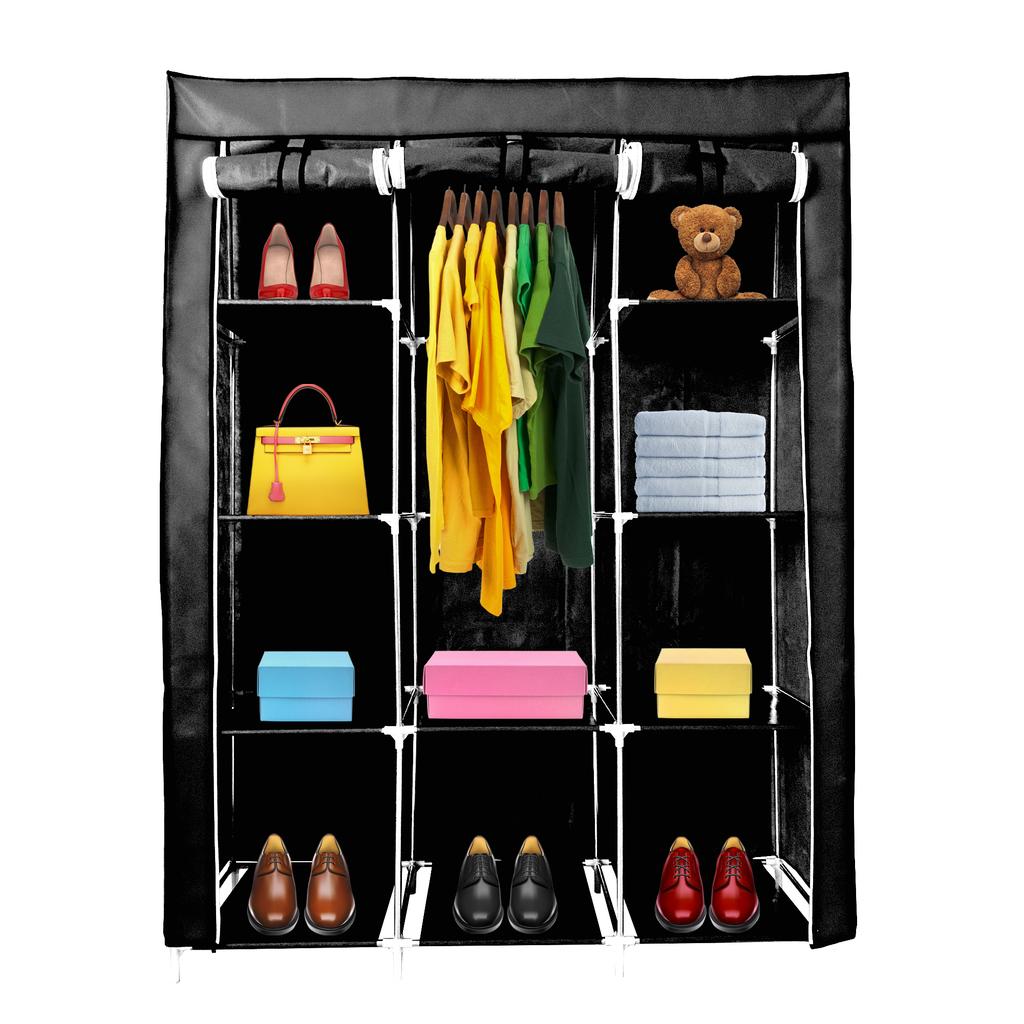 Nyana Home Fabric Dressing Room with Zipper Doors Measures 170x130x45cm