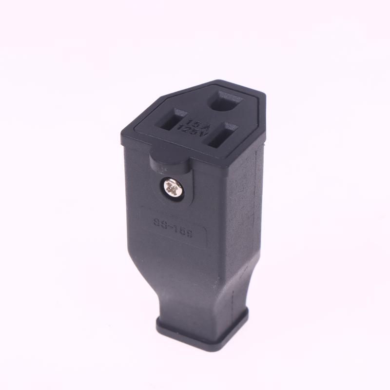 1/2 шт. Розетка питания США с тремя контактами, Электрическая розетка, Разъем переменного тока, Вилка, Черный, 125 В, 15 А, Американский разъем "мама", "папа"