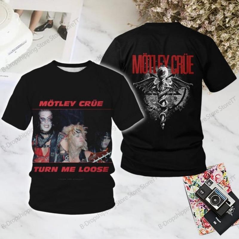 Рок-группа Motley Crue 3D-печать Футболка Мужчины Женщины Мода Хип-Хоп Повседневные Топы с Коротким Рукавом Футболки Мужская Одежда Детская Футболка