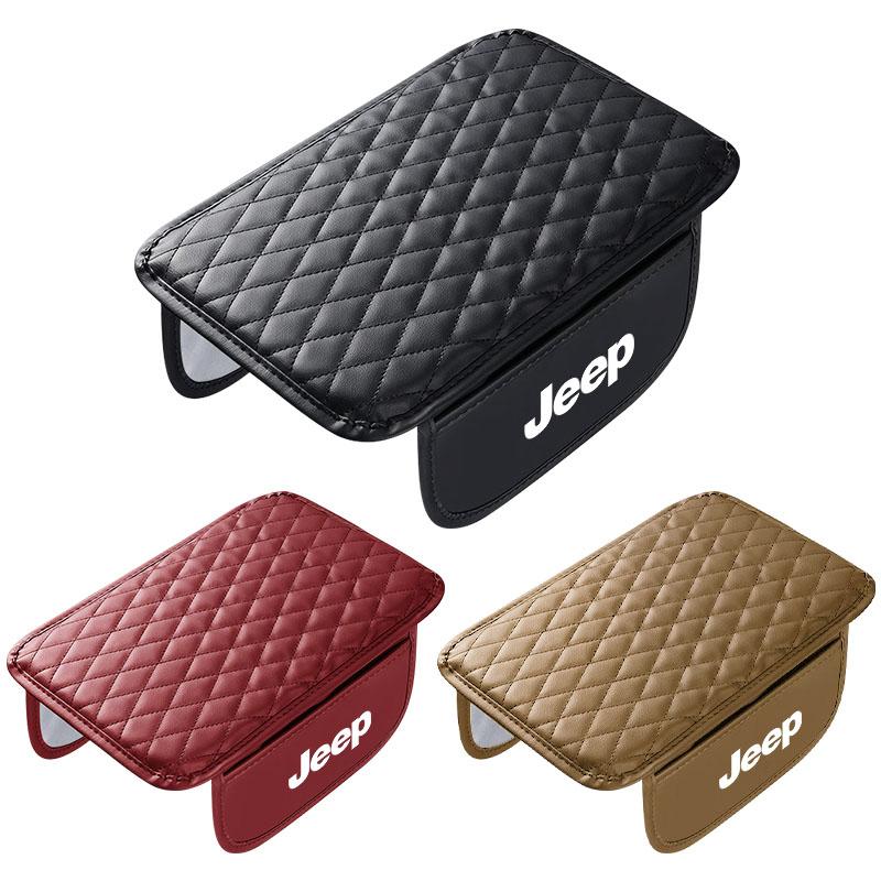 1Pcs Leather Car Armrest Mat Tissue Boxes Height Pad Armrest Box For Jeep Wrangler Grand Cherokee Renegade Tyre Stem Air Caps AKS1
