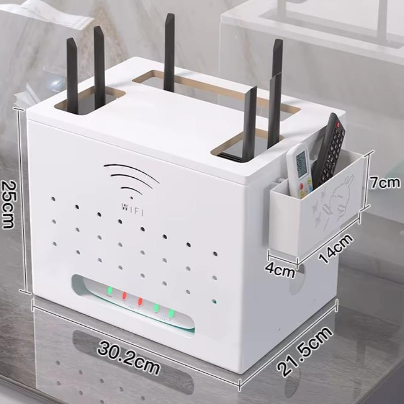 Набор ящиков для хранения WiFi-роутера, приставки и других медиаустройств из углеродистой стали для гостиной, с крышкой для модема и розетки