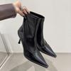 Мода Мода Тонкий каблук Узкие ботильоны Женская мода Острый носок Задняя молния Противоскользящие Износостойкие Короткие