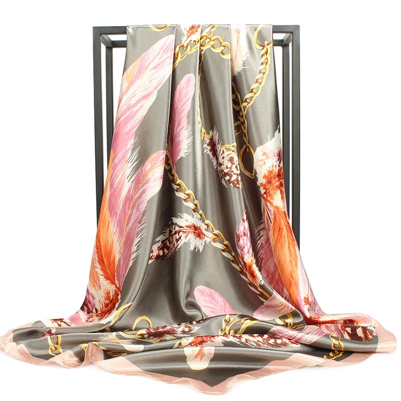 High-quality Luxurious Silk Scarves Headband Scarfs Neck Scarf For Women Chain Silk Scarf Women's Decorative Shawl
