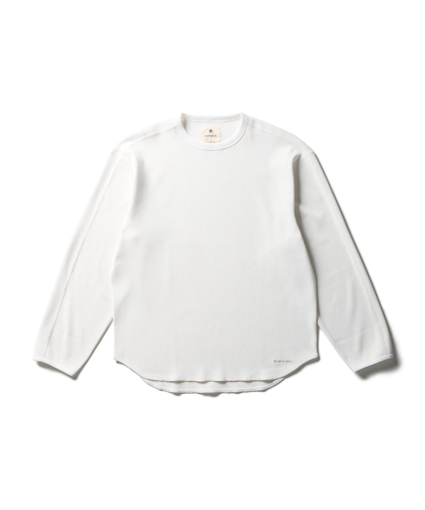 Snow Peak Dry Waffle Long Sleeve T-Shirt CS-26SU001, Men's/Women's, OFF WHITE, M