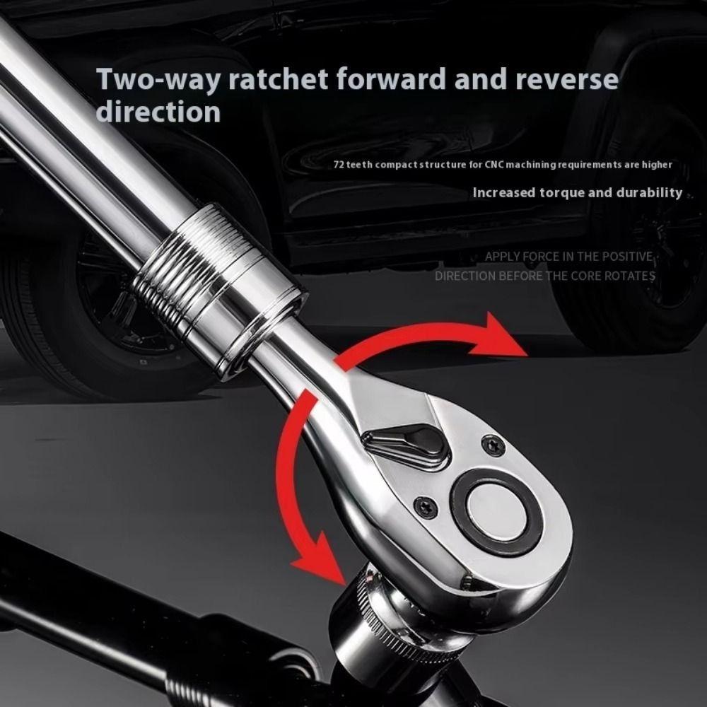 Drive Rotating Socket Wrench 72 Teeth Universal Wrench Retractable Ratchet Wrench Hand Tool