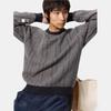 Uniqlo × Сотрудничество с JW Anderson Осень/Зима 25 Двухцветный узор "елочка" Ребристый край Круглый вырез Пуловер Вязаный свитер Унисекс свитер 479841-08
