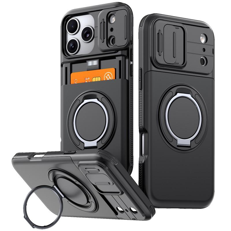 Magnetic Phone Case With Card Slot Kickstand Lens Cover Galaxy S26 Ultra - Acrylic Tri-Layer Design