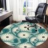 1pc Floral Pattern Office Round Area Rug, Indoor Mat Suitable For Office, Under Office Chairs Bedroom Living Room Home Decor, Room Deco