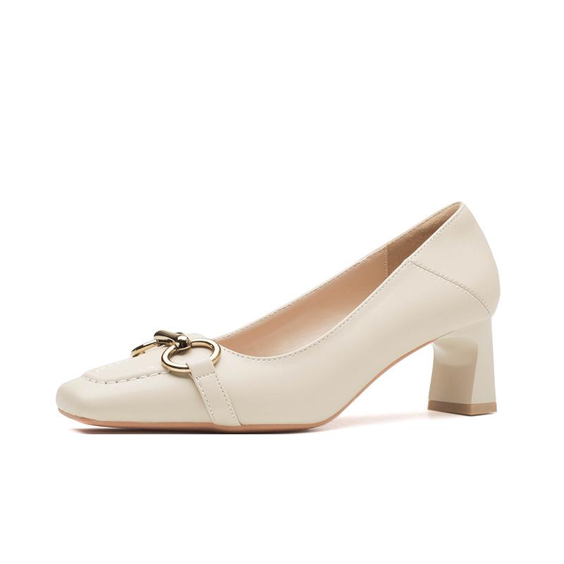 2169-2 толстый каблук пряжка линия лошади квадратный носок французская мода туфли на высоком каблуке индивидуальный заказ партии обувь можно изменить ЛОГОТИП