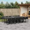 VidaXL Garden Dining Set with Cushions 13 Pcs Black Textilene, Outdoor Dining Set 3295077