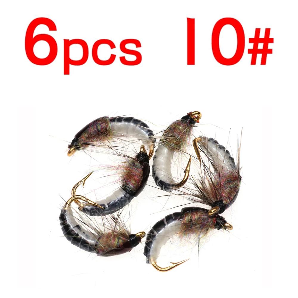 6 шт., реалистичная приманка для ловли форели, нимфа, искусственная приманка для насекомых