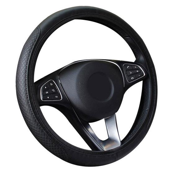 Стильный автомобильный противоскользящий чехол из искусственной кожи на рулевое колесо, протектор колеса