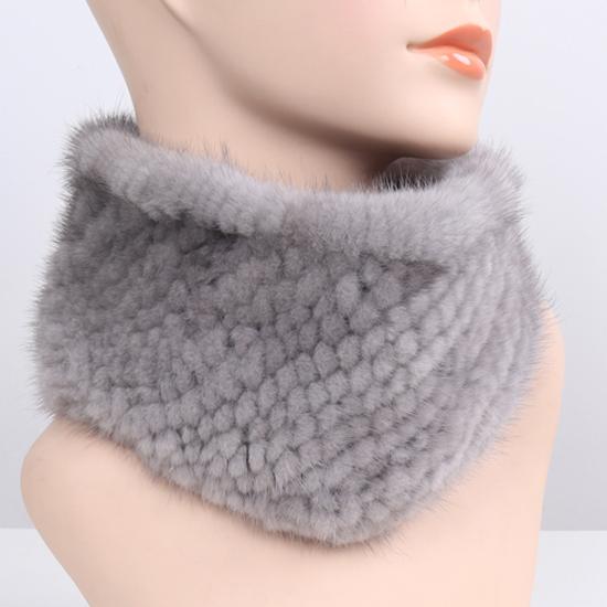 Новые женские зимние шарфы из натурального меха норки, повязки на голову, эластичный вязаный шарф из натурального меха норки, толстая теплая женская меховая шаль с кольцом