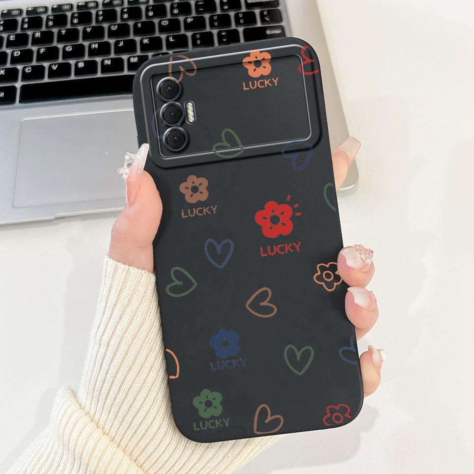 Phone Shell For Tecno Spark 8P Woman Fashion Flower Butterfly Coques For Tecno Spark 9T India Back Covers Soft Liquid Silicone