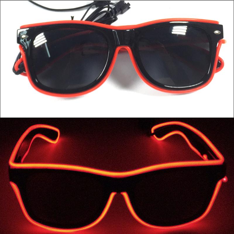 Light Up Led Glasses Neon Party Luminous Glasses EL Wire Glowing Sunglasses Novelty Gift for Adult Glow Bright Light Supplies