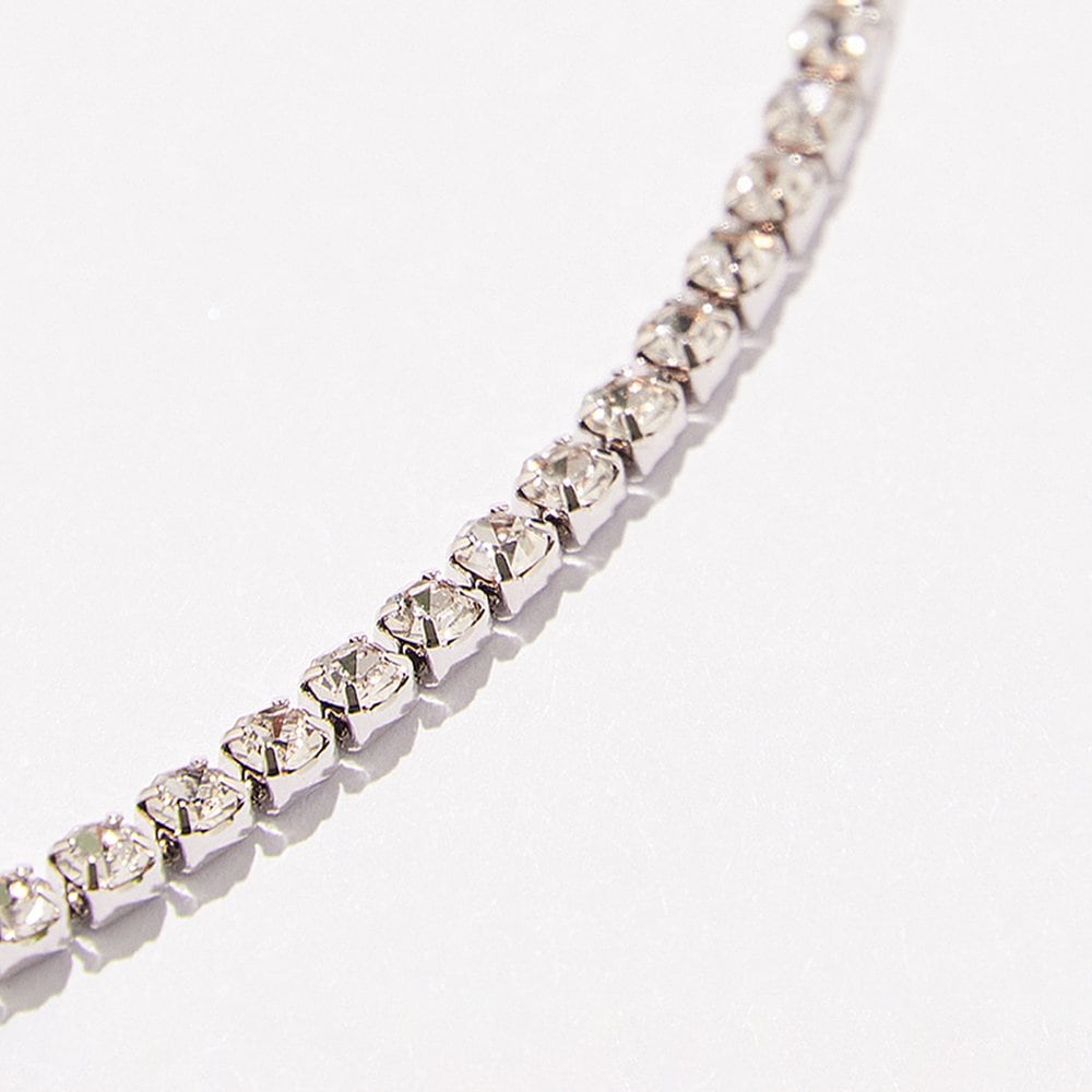 3mm Crystal Lining Choker Tennis Necklace (Worn by Son Na-eun and Kim Hye-yoon)
