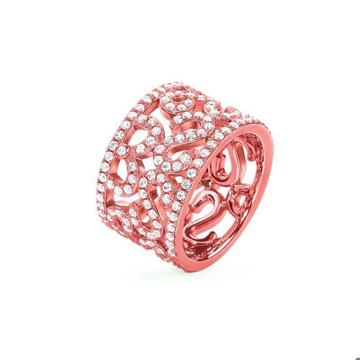 Bague femme - Folli Follie - 3R17S002RC-54 - Doré rose - Élégante - Confortable