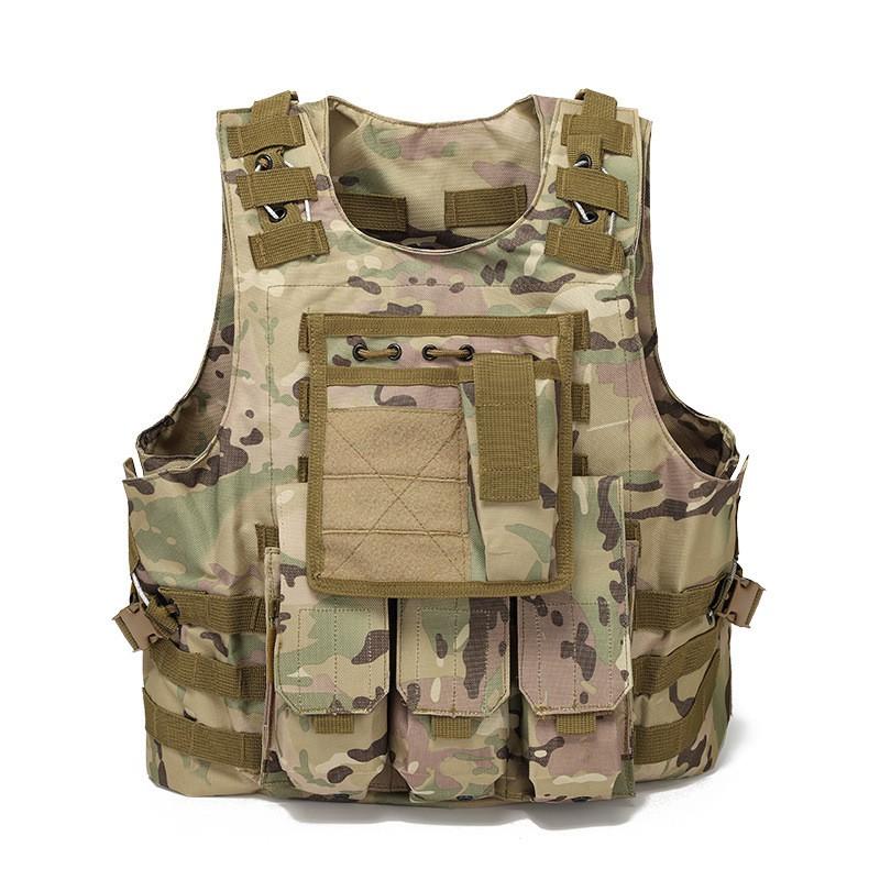 Tactical Breathable Cycling Vest Outdoor Protective Gear CS Training Molle Camouflage Jersey